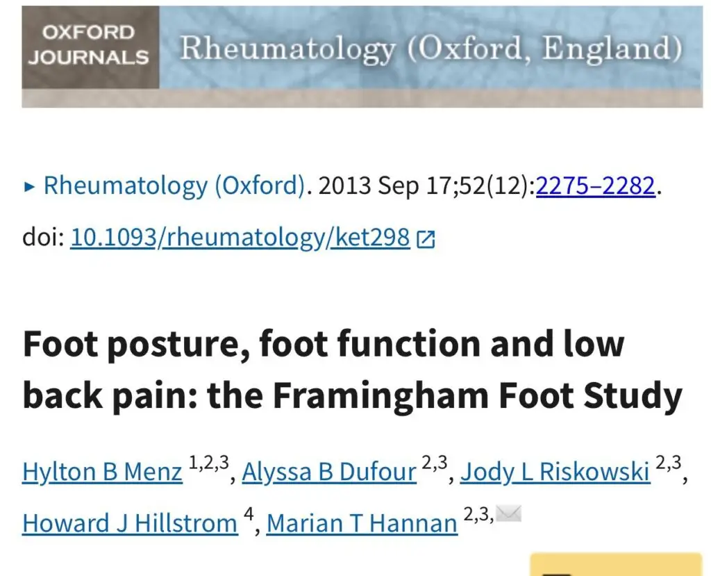 Foto estudo científico sobre a forma como eu piso tem influência na minha dor lombar